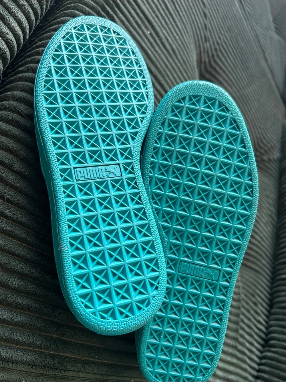Puma Teal Suede Low-Top Sneakers